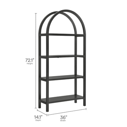 Vexley 72 Inch Large Arched Bookshelf by Furniture For America