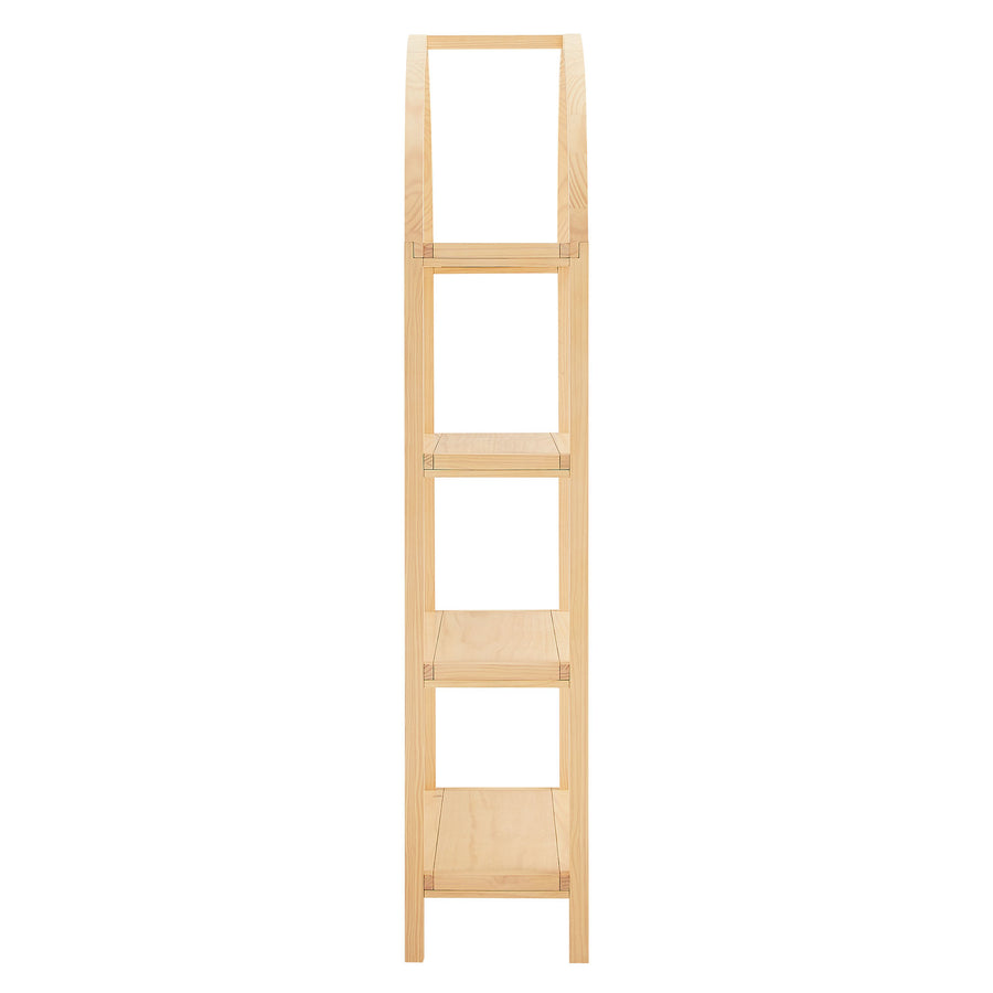 Sercial 72 Inch Large Arched Bookshelf in Natural