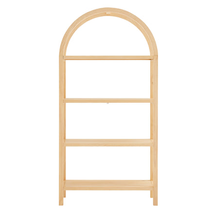 Vexley 72 Inch Large Arched Bookshelf in Natural