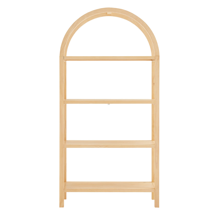 Sercial 72 Inch Large Arched Bookshelf in Natural