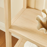 Sercial 72 Inch Large Arched Bookshelf in Natural