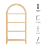 Sercial 72 Inch Large Arched Bookshelf in Natural