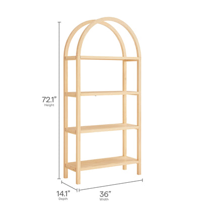 Vexley 72 Inch Large Arched Bookshelf by Furniture For America