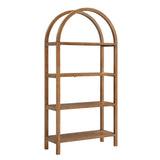 Sercial 72 Inch Large Arched Bookshelf in Walnut