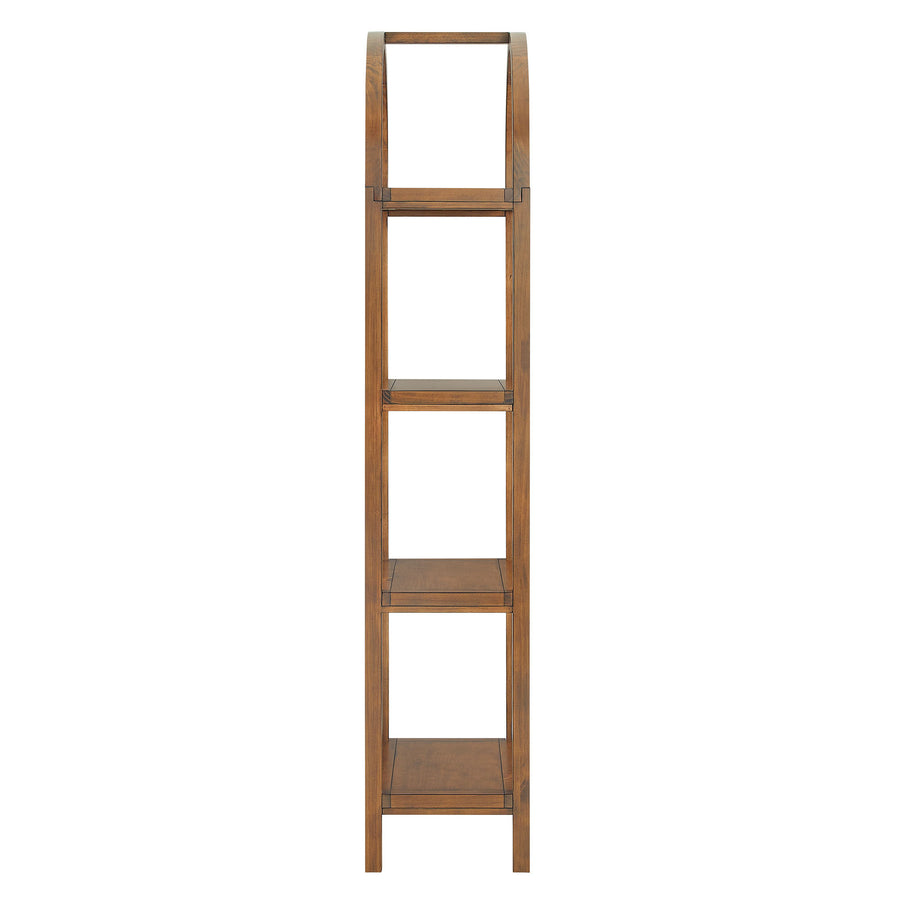 Sercial 72 Inch Large Arched Bookshelf in Walnut