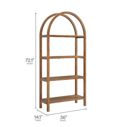 Vexley 72 Inch Large Arched Bookshelf by Furniture For America