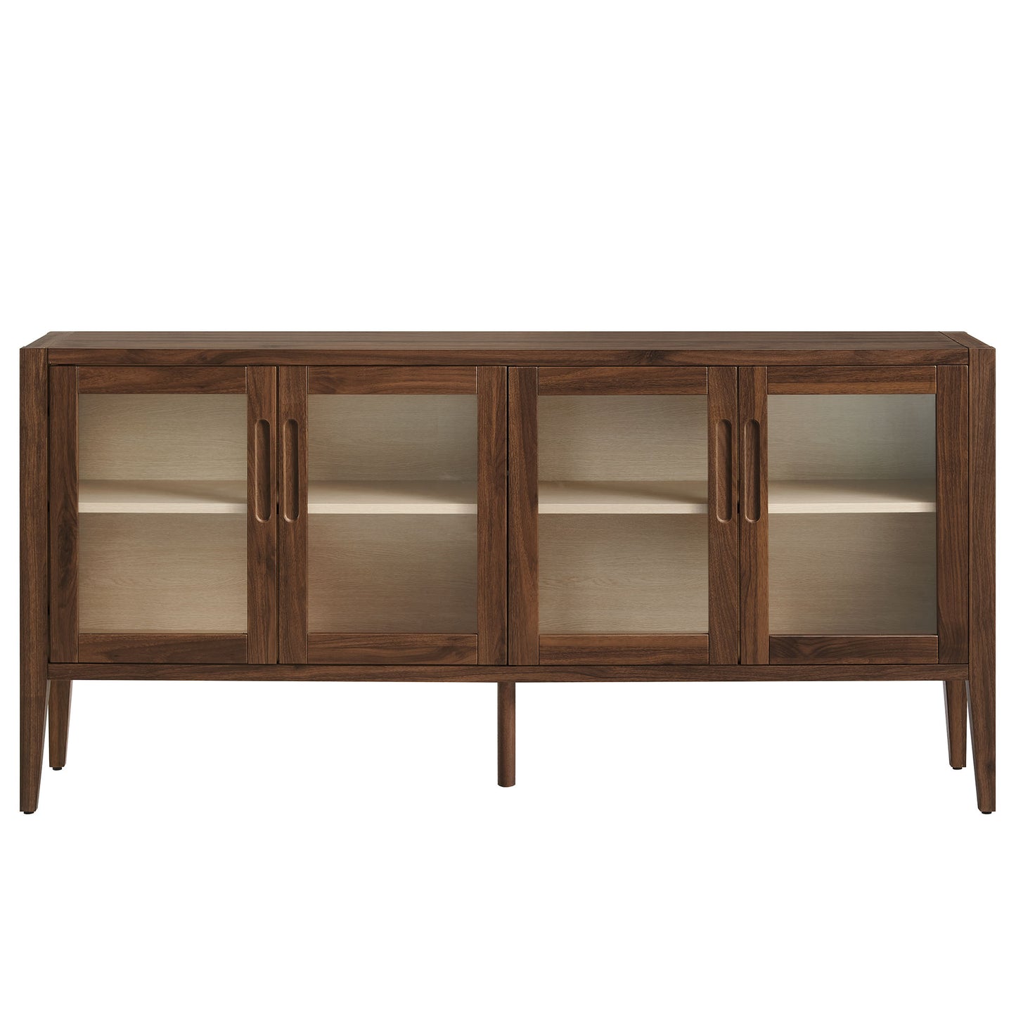 Nell 72" Glass Door Sideboard Storage Display Cabinet by Furniture For America