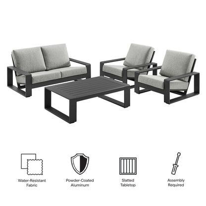 Lirienne 4-Piece Outdoor Patio Aluminum Furniture Set by Furniture For America