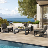 Bramble 4-Piece Outdoor Patio Aluminum Furniture Set in Smoke