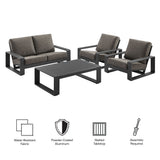 Bramble 4-Piece Outdoor Patio Aluminum Furniture Set in Smoke