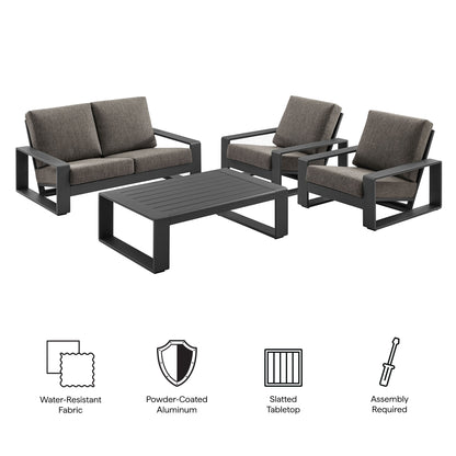 Lirienne 4-Piece Outdoor Patio Aluminum Furniture Set by Furniture For America