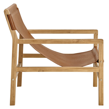 Sonora Leather Sling Chair in Chestnut Tan