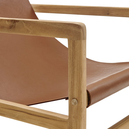 Sonora Leather Sling Chair in Chestnut Tan