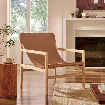 Sonora Leather Sling Chair by Furniture For America