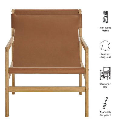 Sonora Leather Sling Chair by Furniture For America