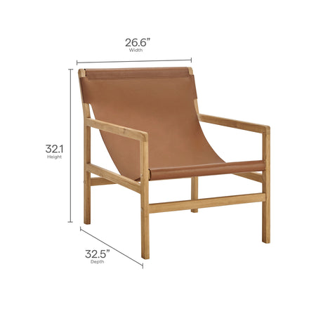 Sonora Leather Sling Chair in Chestnut Tan
