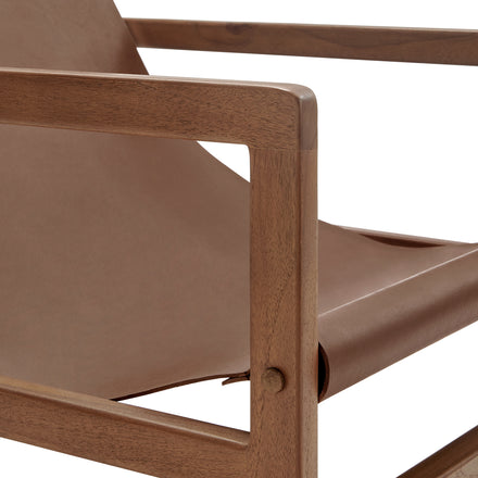 Sonora Leather Sling Chair in Nutmeg Brown