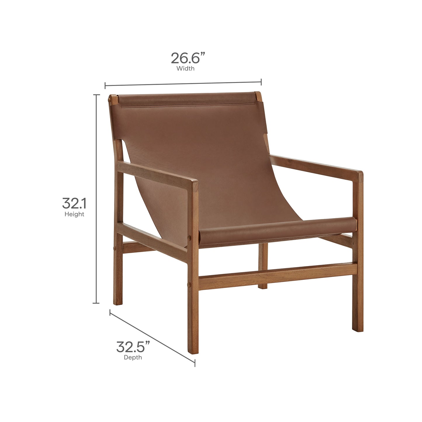 Sonora Leather Sling Chair by Furniture For America