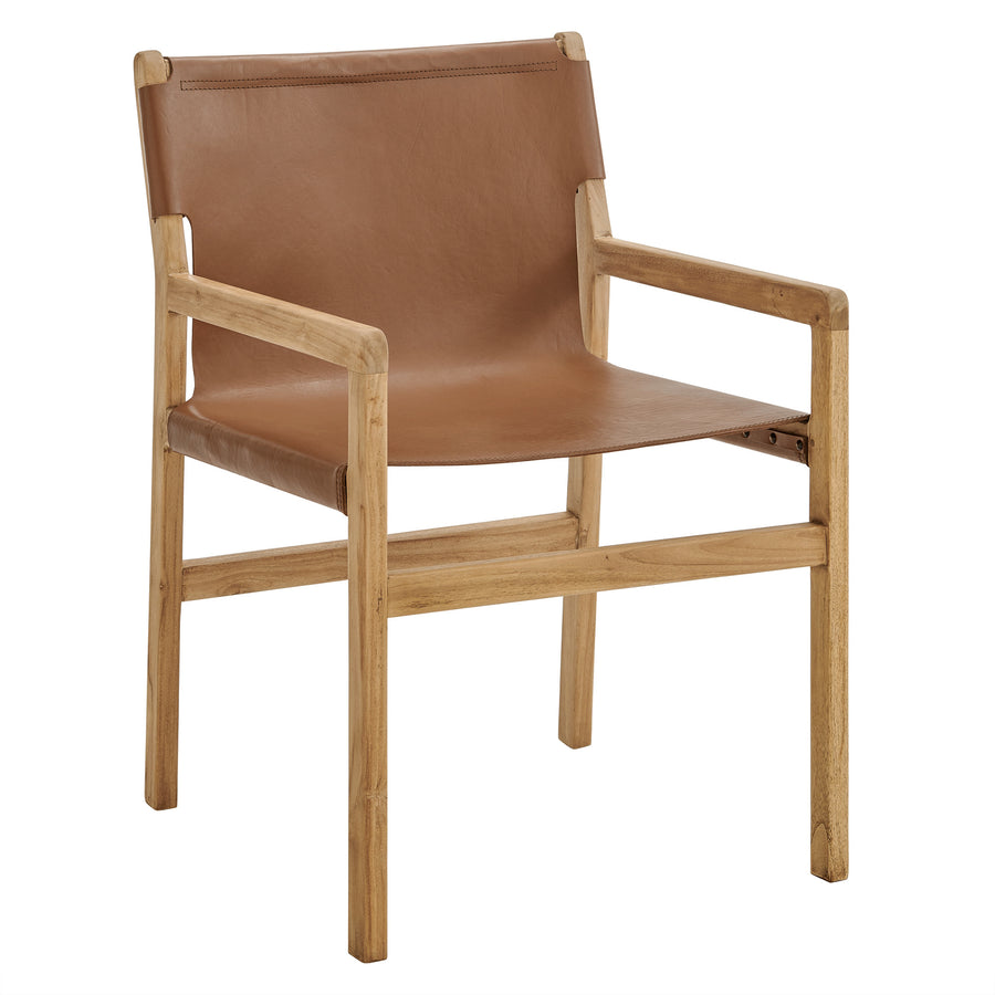 Riesling Leather Dining Chair in Chestnut Tan