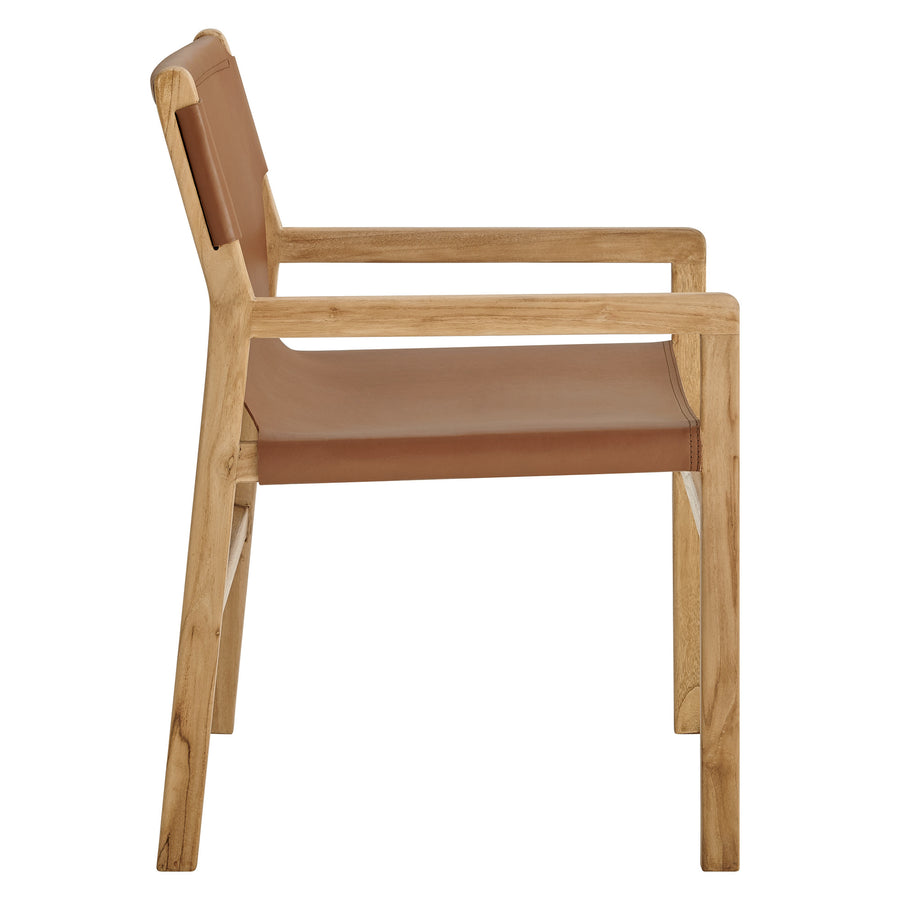 Riesling Leather Dining Chair in Chestnut Tan