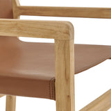 Riesling Leather Dining Chair in Chestnut Tan