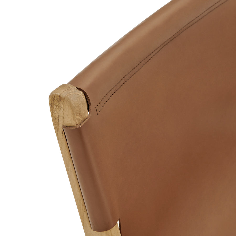 Riesling Leather Dining Chair in Chestnut Tan