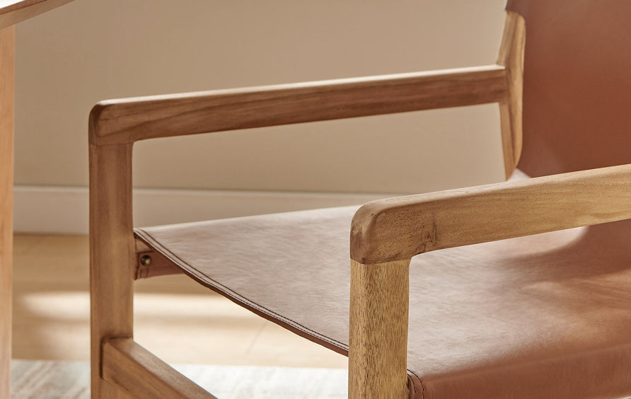 Riesling Leather Dining Chair in Chestnut Tan