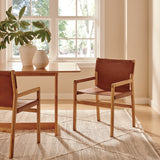 Riesling Leather Dining Chair in Chestnut Tan