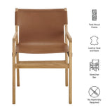 Riesling Leather Dining Chair in Chestnut Tan