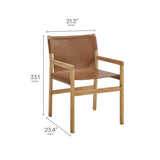 Riesling Leather Dining Chair in Chestnut Tan
