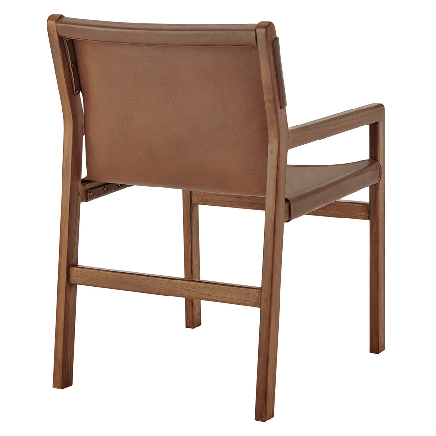 Riesling Leather Dining Chair in Nutmeg Brown