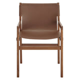 Riesling Leather Dining Chair in Nutmeg Brown