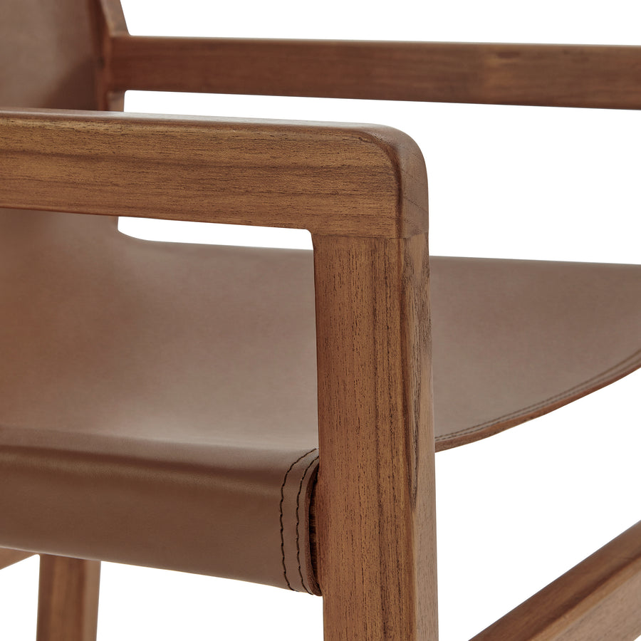 Riesling Leather Dining Chair in Nutmeg Brown