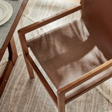 Riesling Leather Dining Chair in Nutmeg Brown