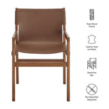 Riesling Leather Dining Chair in Nutmeg Brown