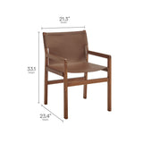 Riesling Leather Dining Chair in Nutmeg Brown