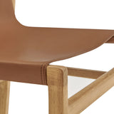 Riesling Leather Dining Side Chair in Chestnut Tan