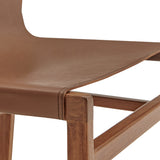 Riesling Leather Dining Side Chair in Nutmeg Brown
