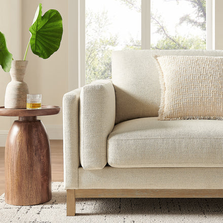 Roscoe 81 inch Fabric Sofa in Ivory