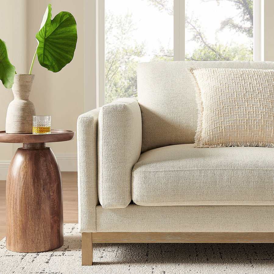 Fern 81 inch Fabric Sofa in Ivory