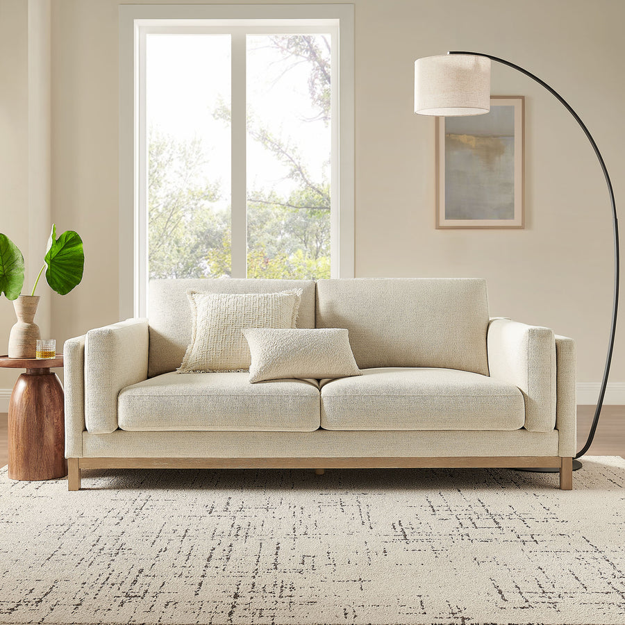 Fern 81 inch Fabric Sofa in Ivory