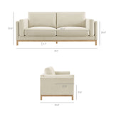 Fern 81 inch Fabric Sofa in Ivory