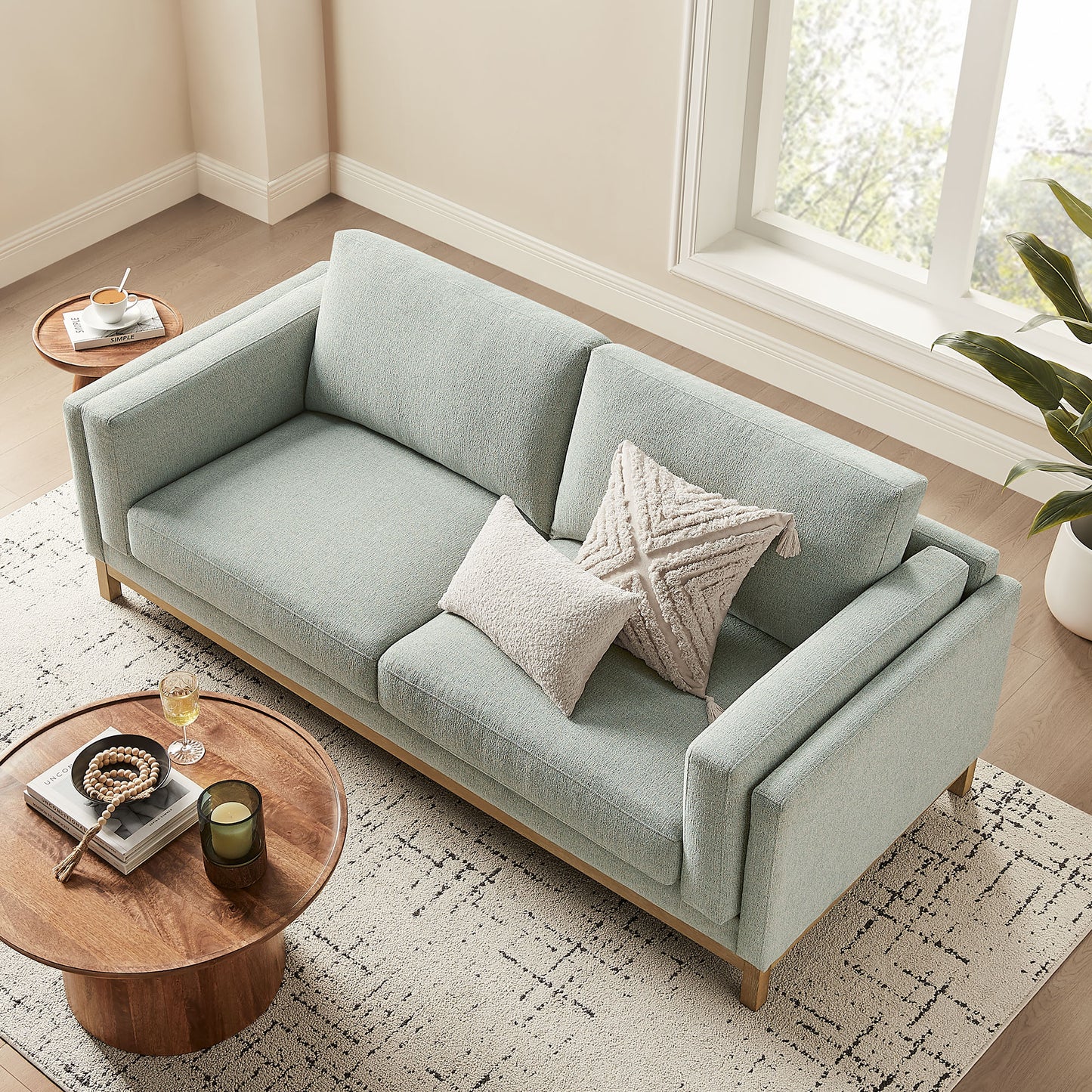 Fern 81 inch Fabric Sofa in Mist
