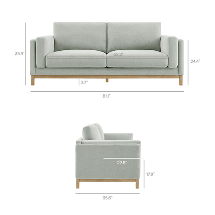 Roscoe 81 inch Fabric Sofa in Mist