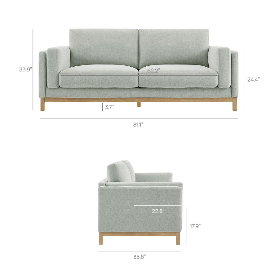 Fern 81 inch Fabric Sofa in Mist