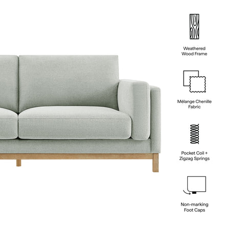 Roscoe 81 inch Fabric Sofa in Mist