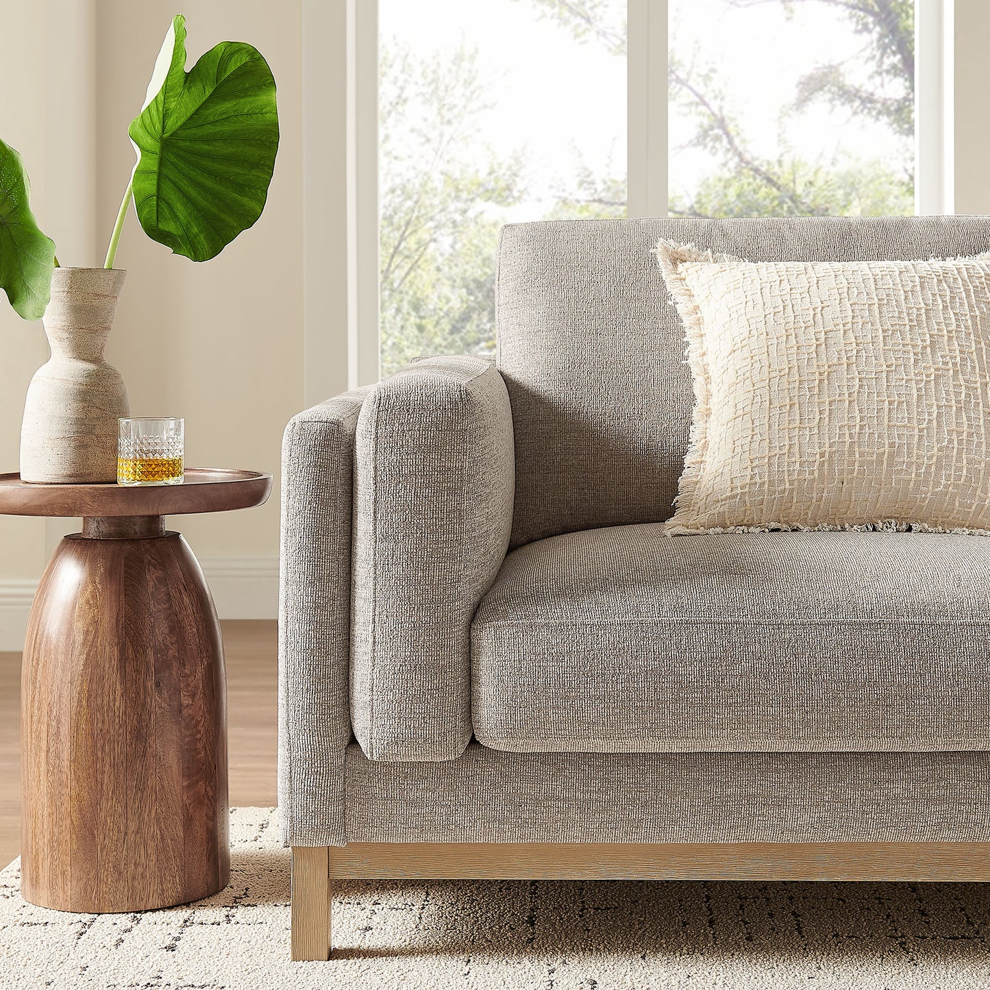 Fern 81 inch Fabric Sofa in Pewter