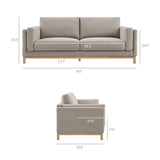 Fern 81 inch Fabric Sofa in Pewter