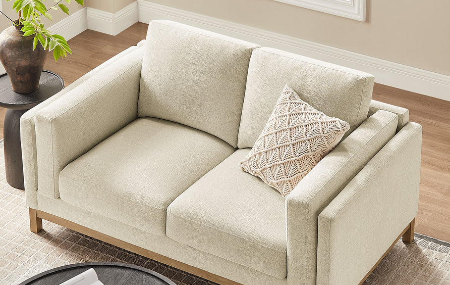 Fern 63 inch Fabric Loveseat in Ivory