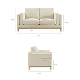 Fern 63 inch Fabric Loveseat in Ivory